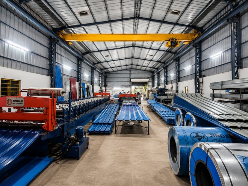 Overhead Crane & Blue Coils